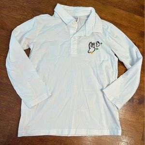 The Smocking Place White Kids Polo long sleeve duck embroidered shirt size 6